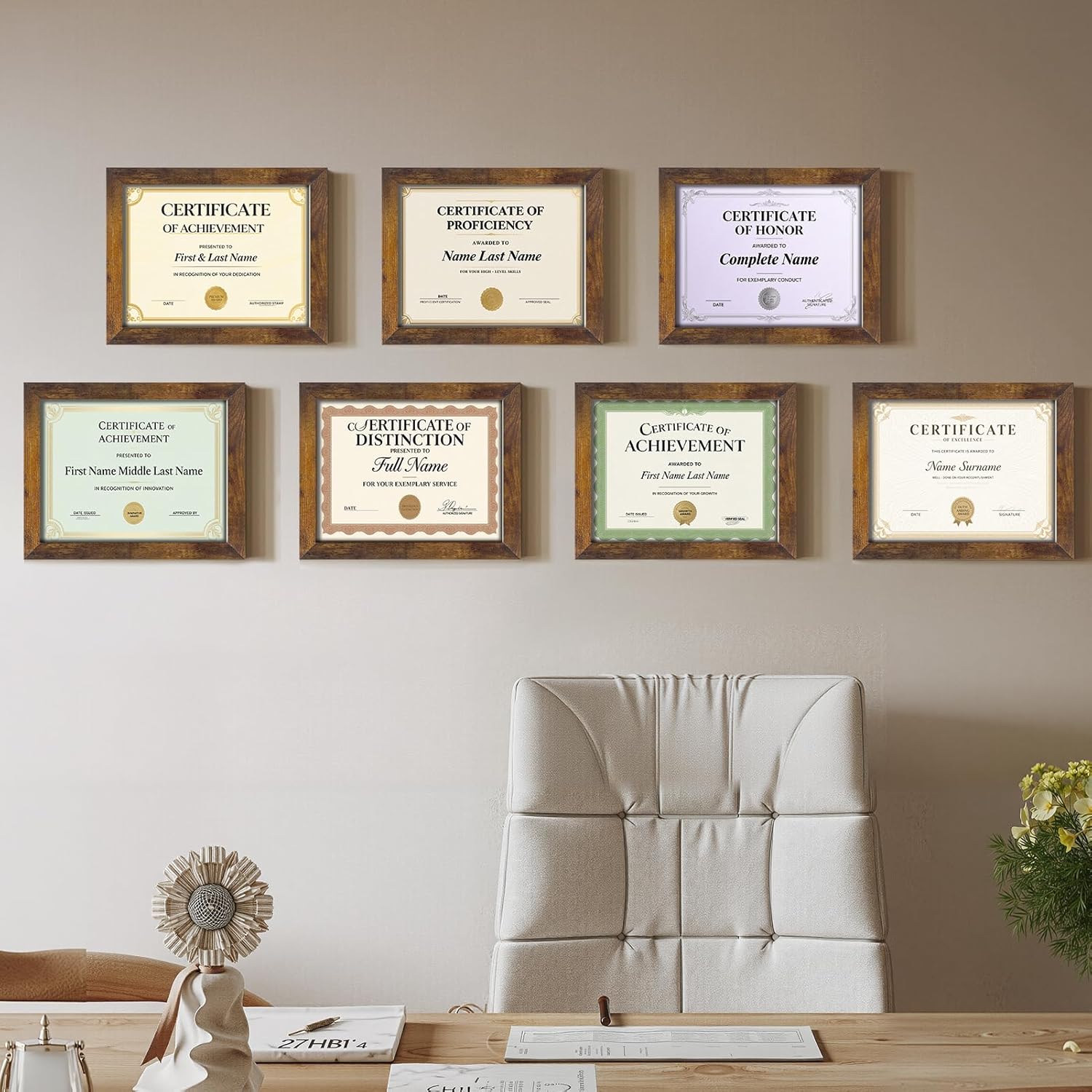 Certifications wall at BEYOND HEALTH DIABETES & DENTAL CLINIC